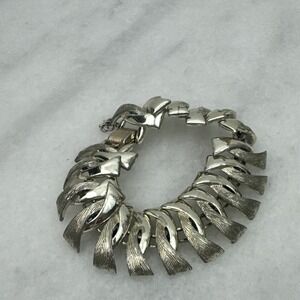 Vintage CORO Silver-Tone Metal Wide Bracelet
